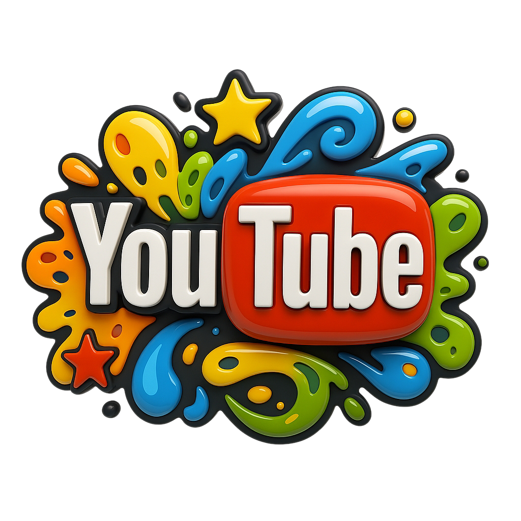 3d youtube logo clipart