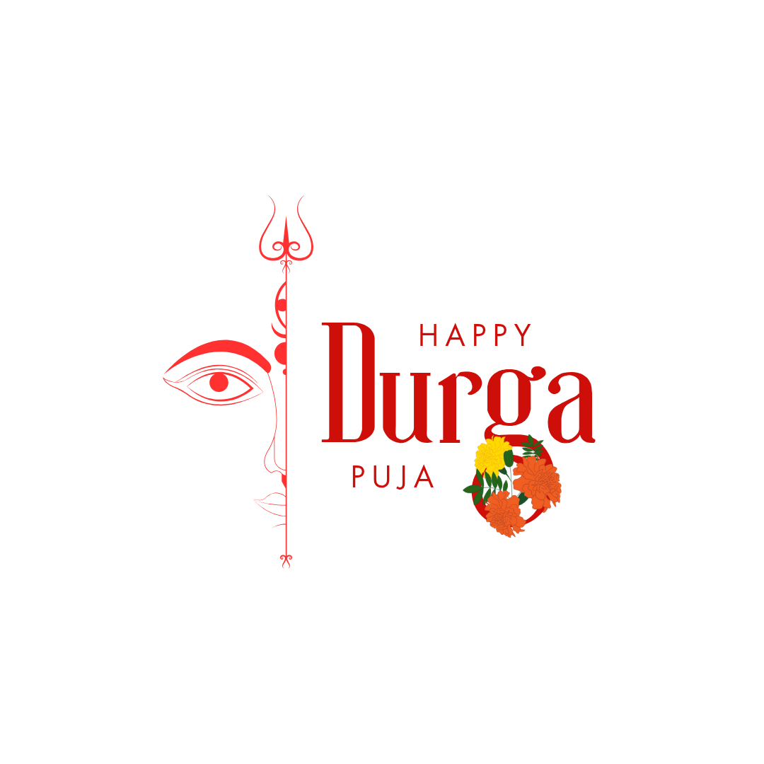 Durga puja text png