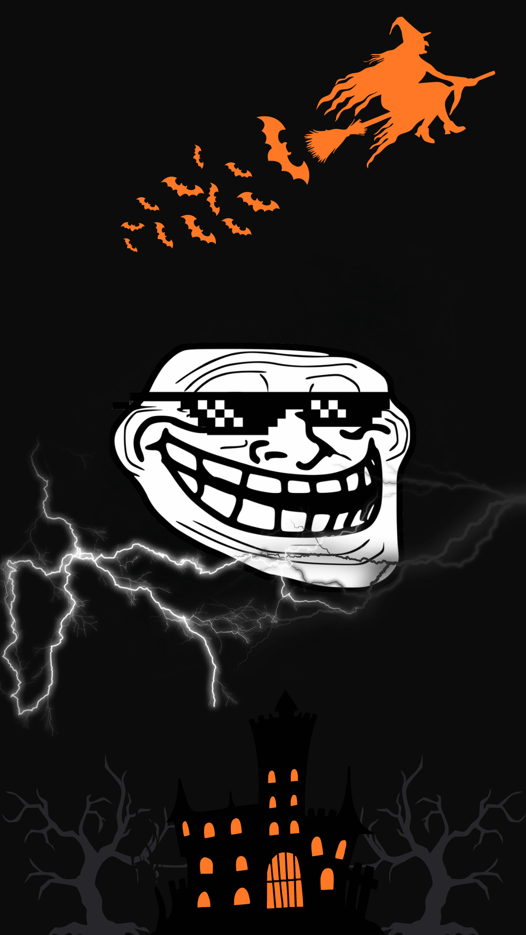 Free black troll face wallpaper