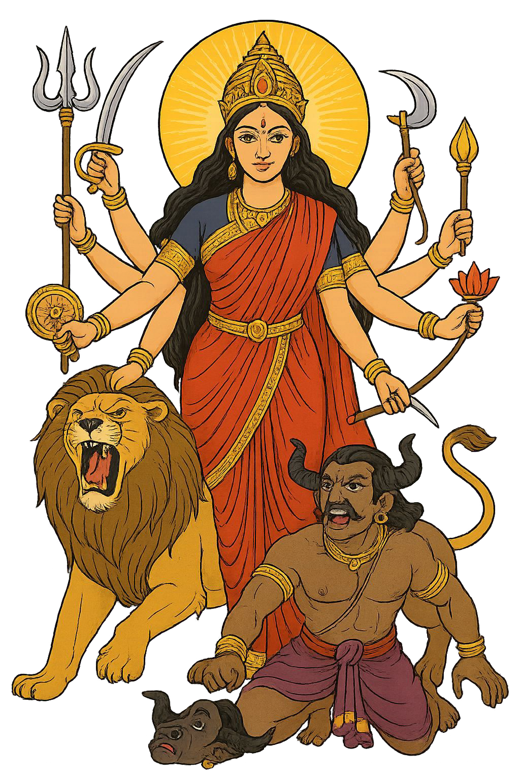 Goddess devi maa durga puja png free