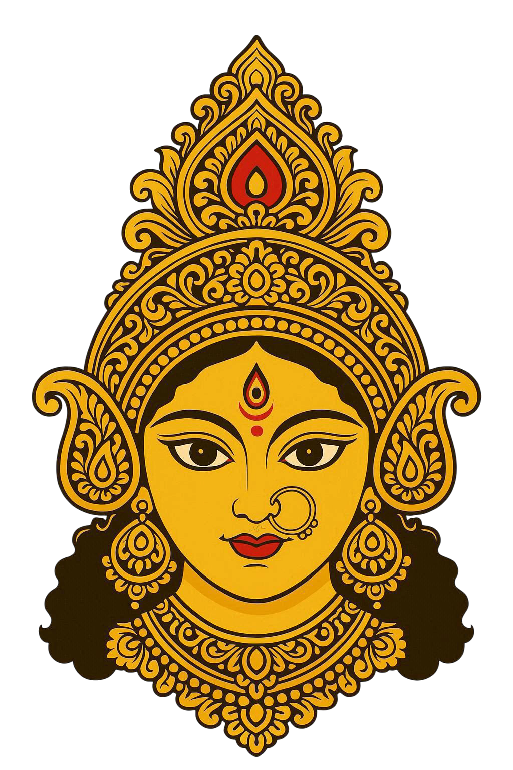 Hindu goddess devi maa durga face png