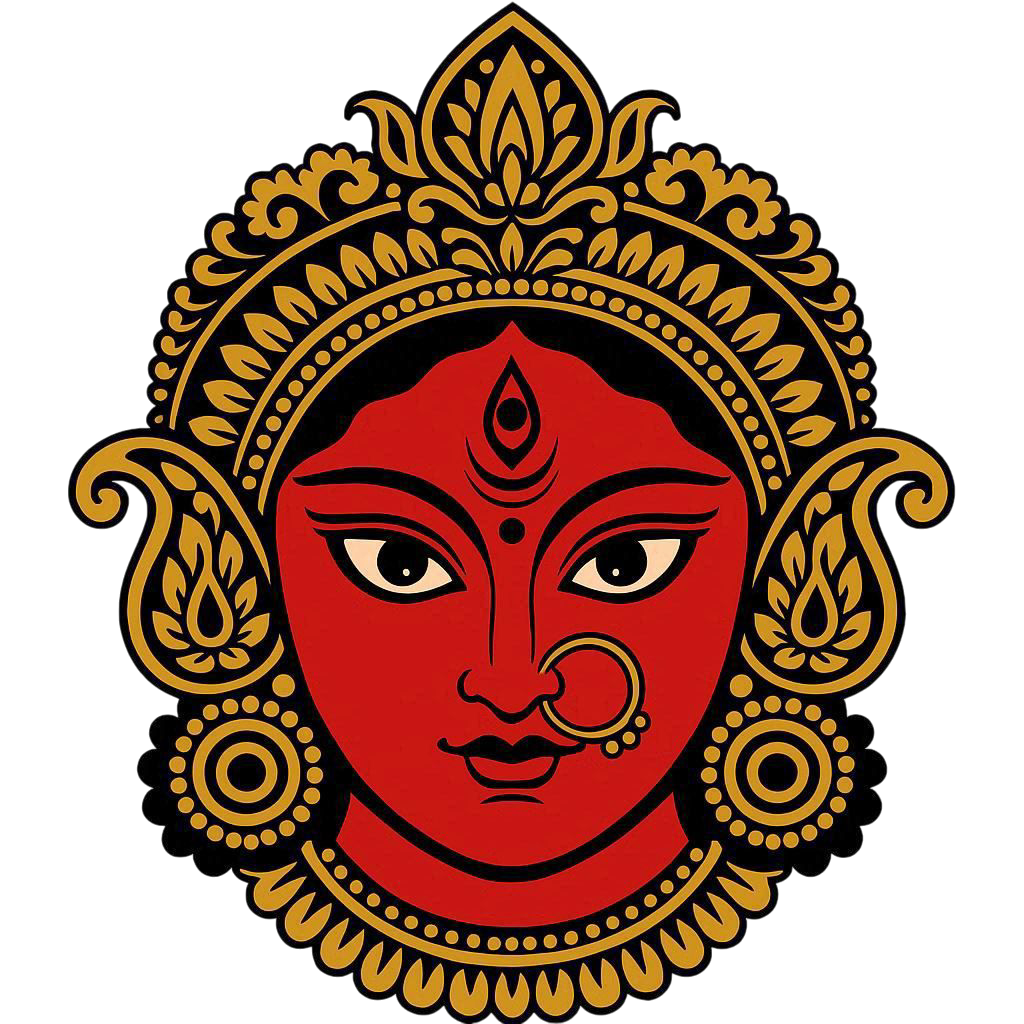 Hindu goddess devi maa durga red face png clipart