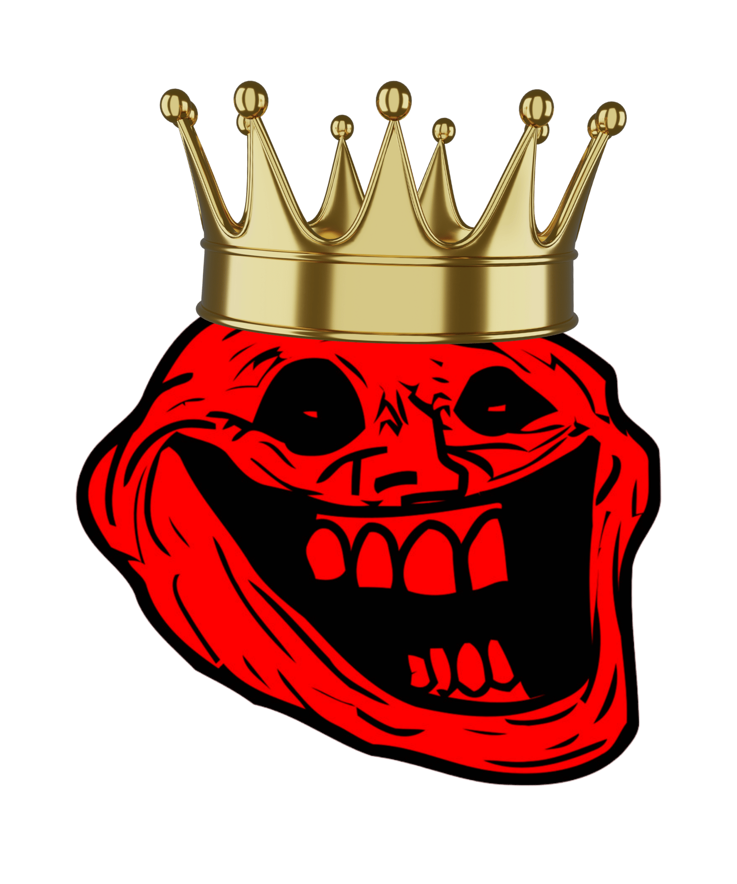 Red scary troll face clipart