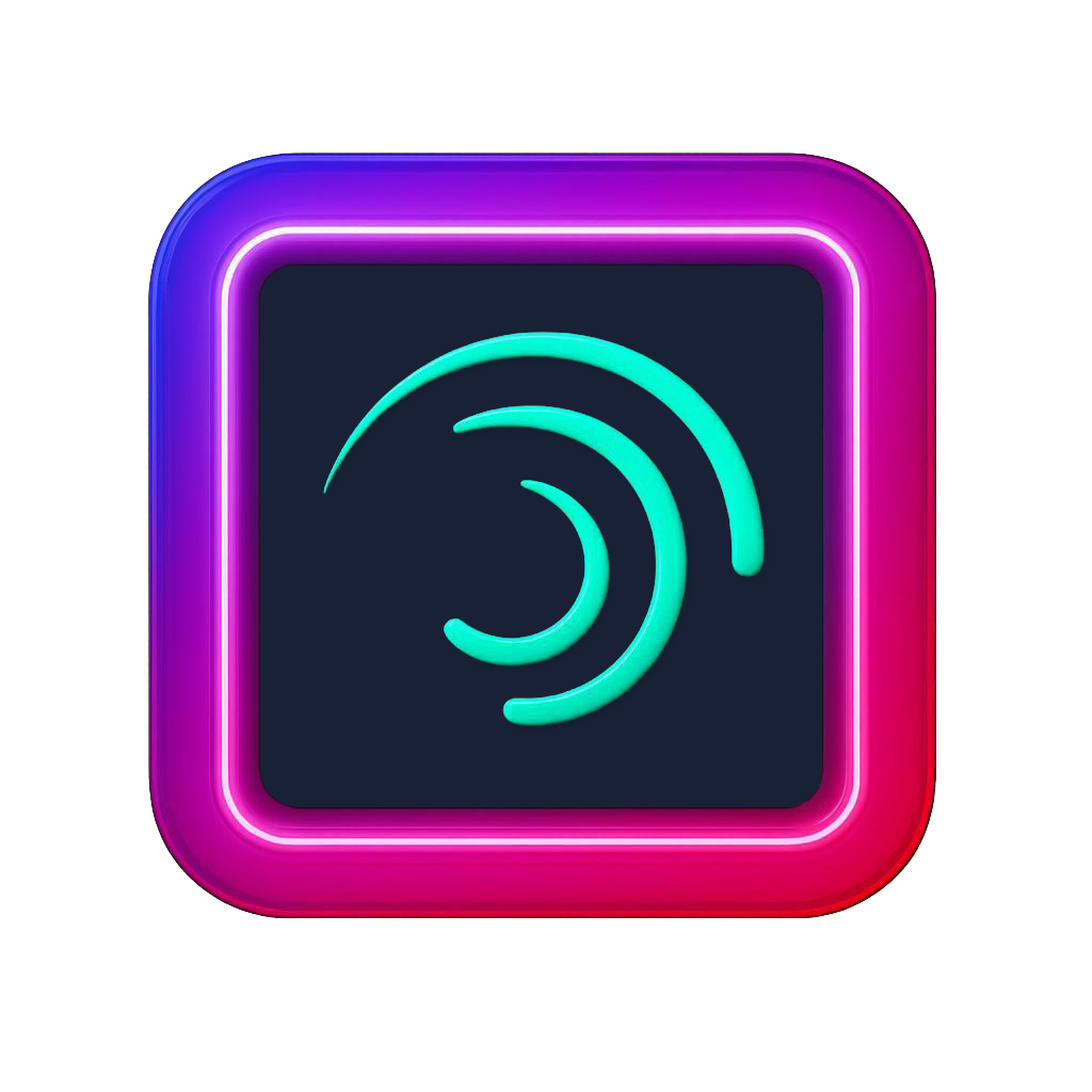 Alight motion 3d neon logo icon gradient frame