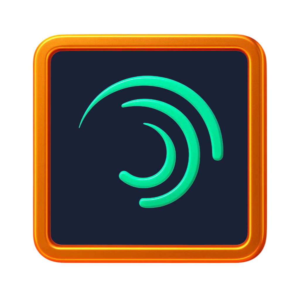 Alight motion logo orange border