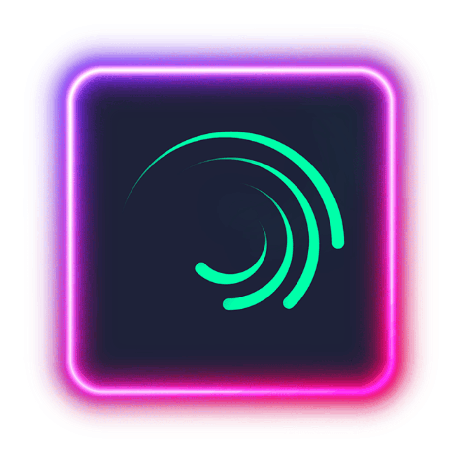 Alight motion neon glow 3d logo icon
