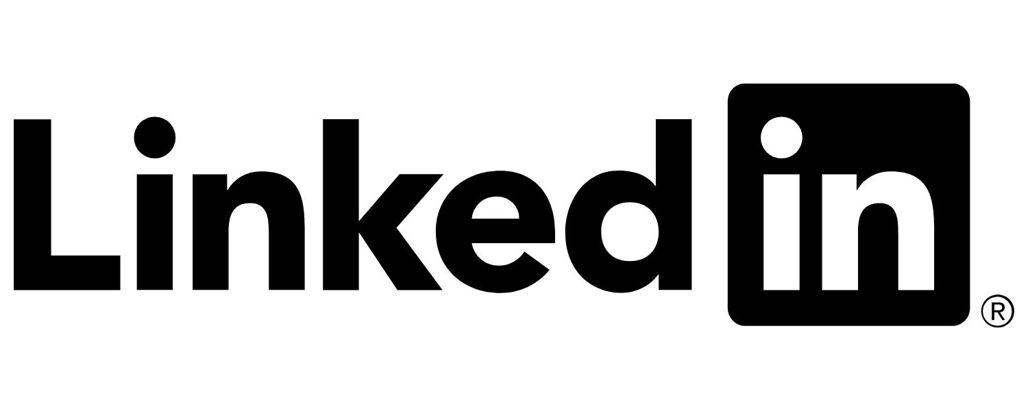 Black linkedin text logo