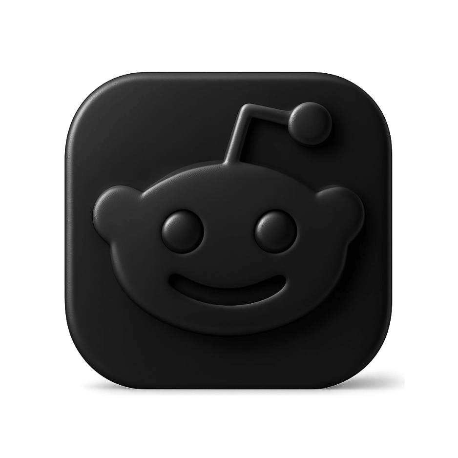 Black reddit 3d logo png