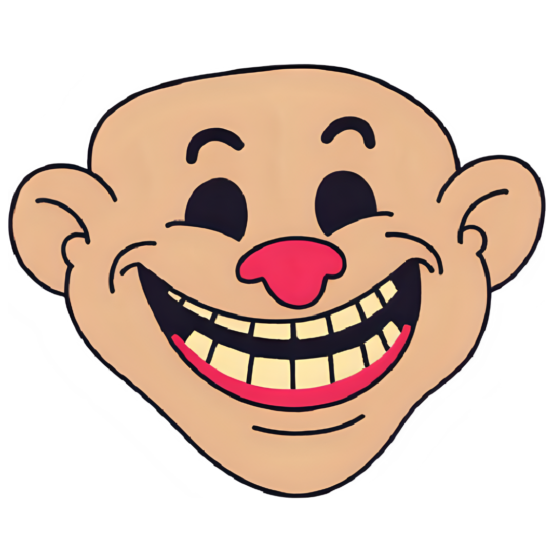 Casper trollface png transparent red nose smiling eyes closed cartoon clipart