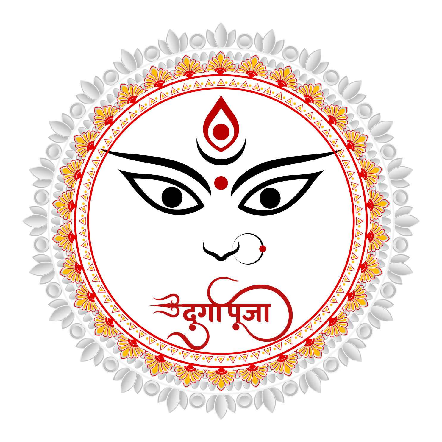Durga puja eyes design png