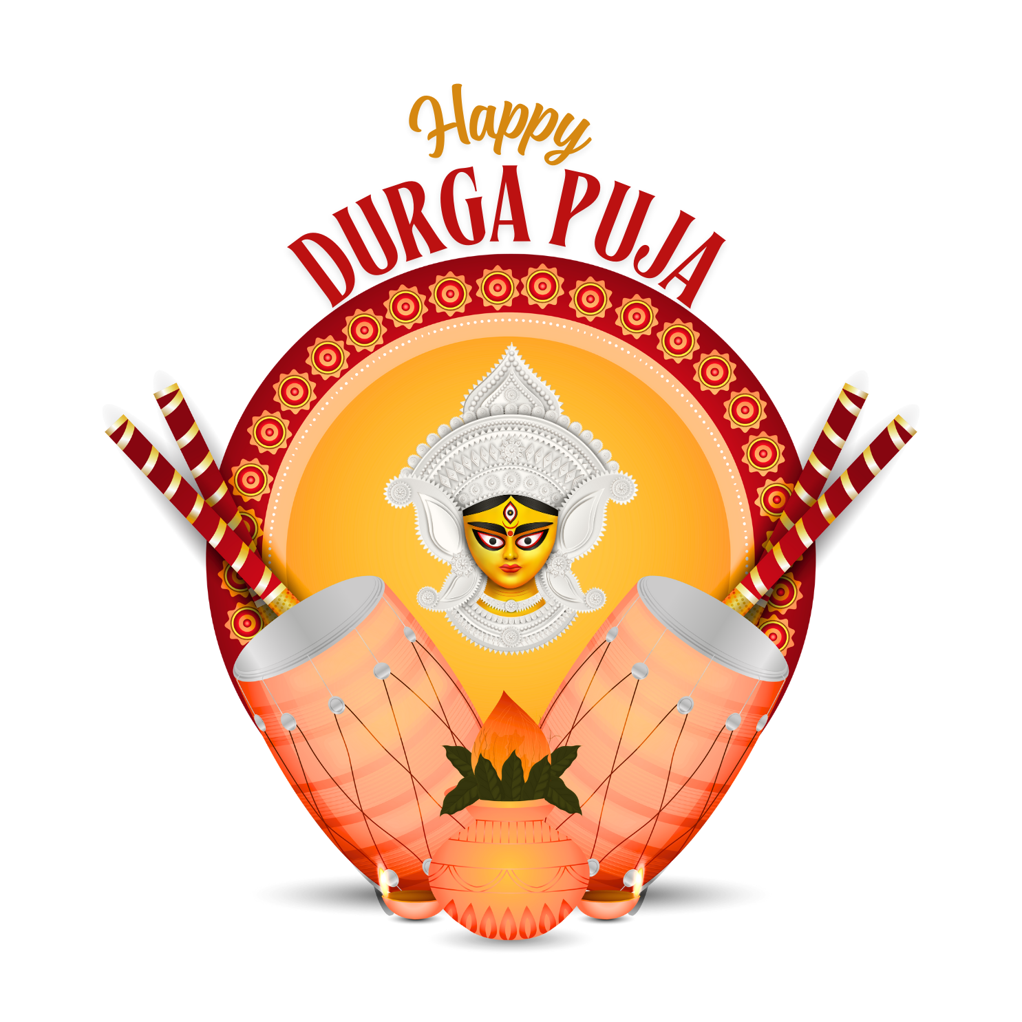 Durga puja festival drum design