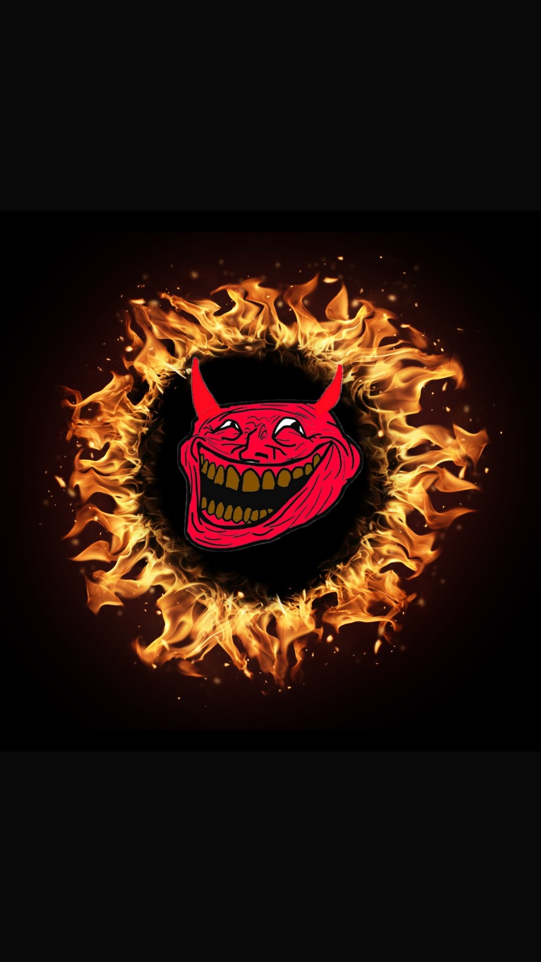 Fire troll face wallpaper