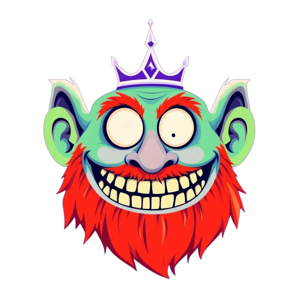 Green cartoon character troll face png transparent clipart