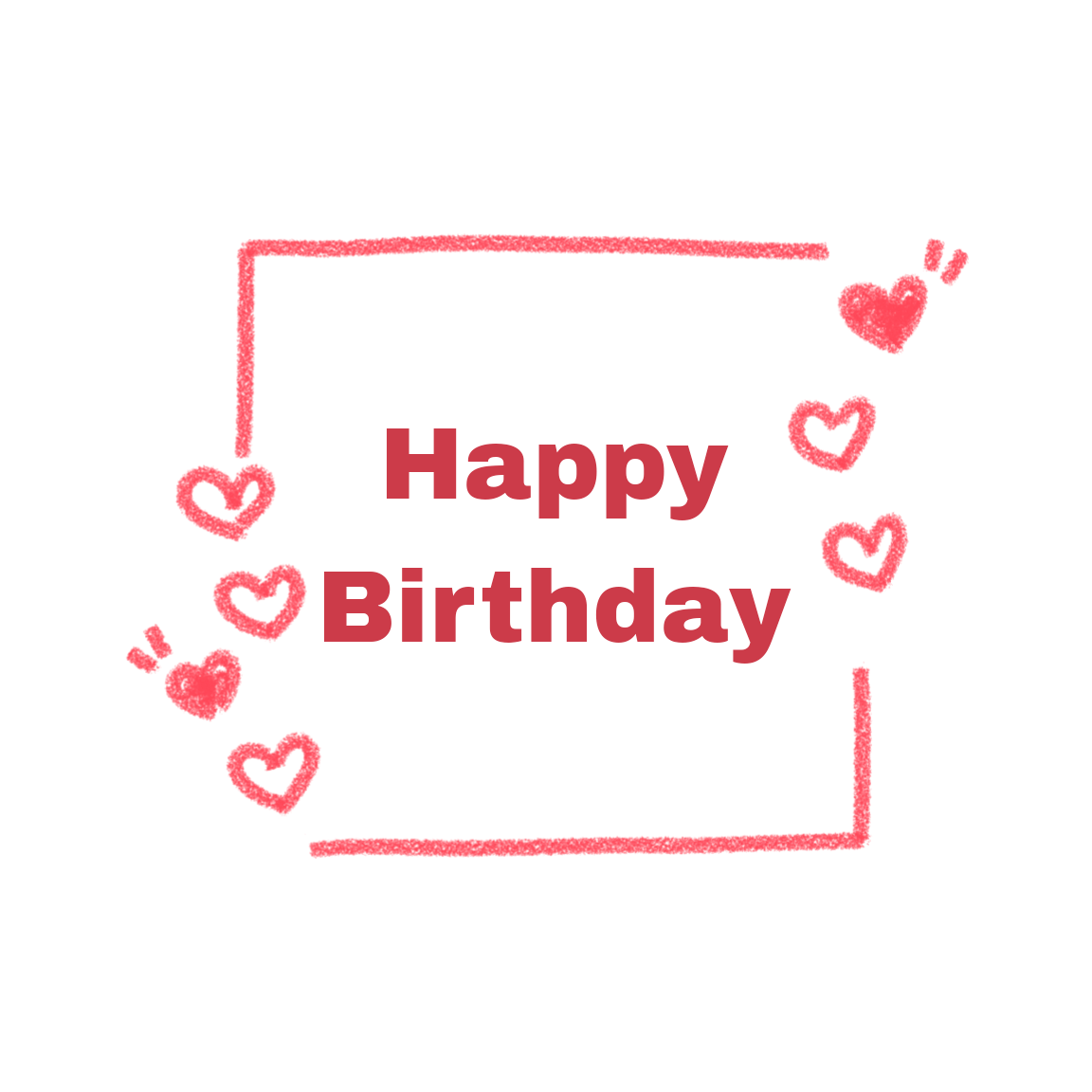 Hand drawn birthday text clipart