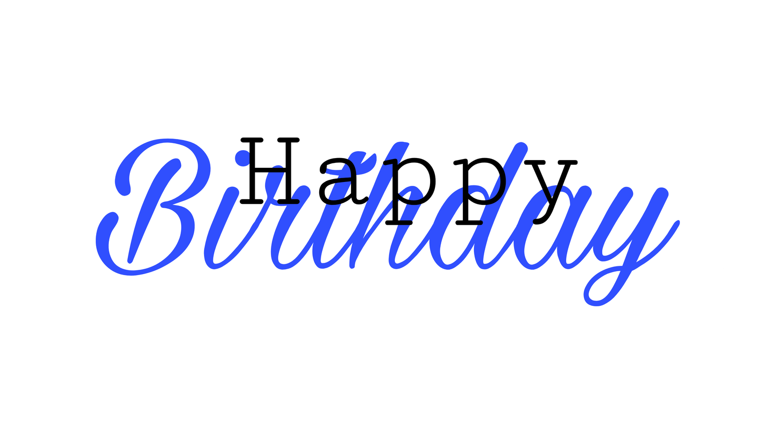 Happy birthday lettering