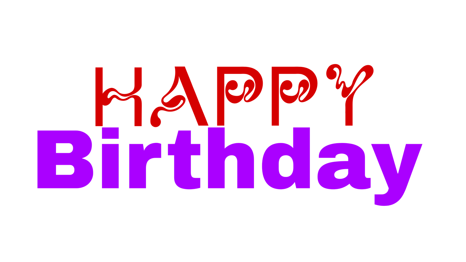 Happy Birthday Text PNG Image