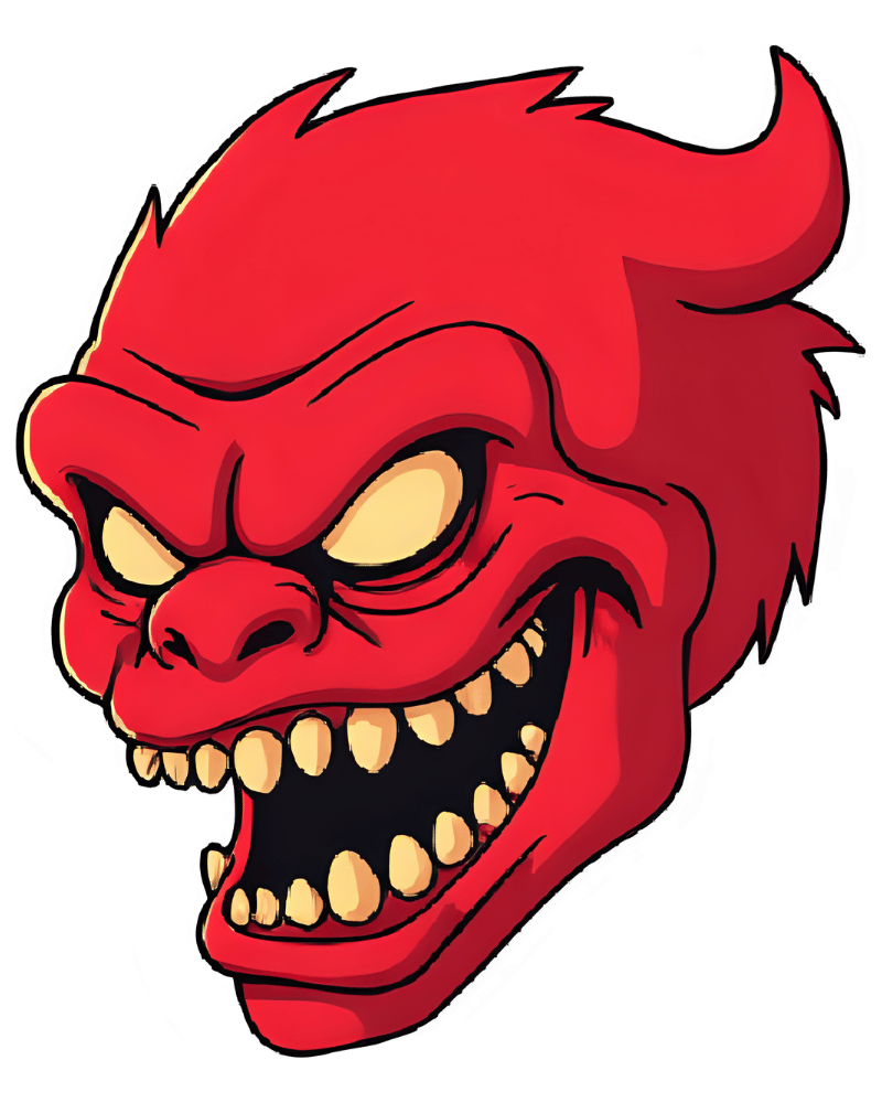 Red troll face clipart