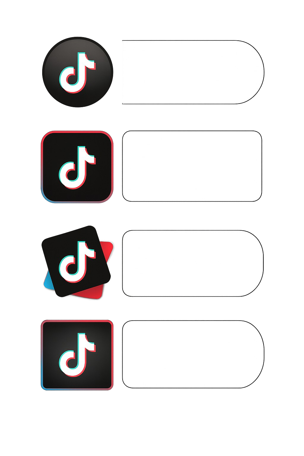 Tiktok logo circular neon style with label space