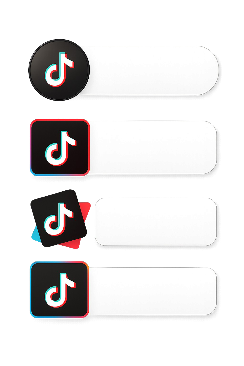 Tiktok logo square neon style with label space