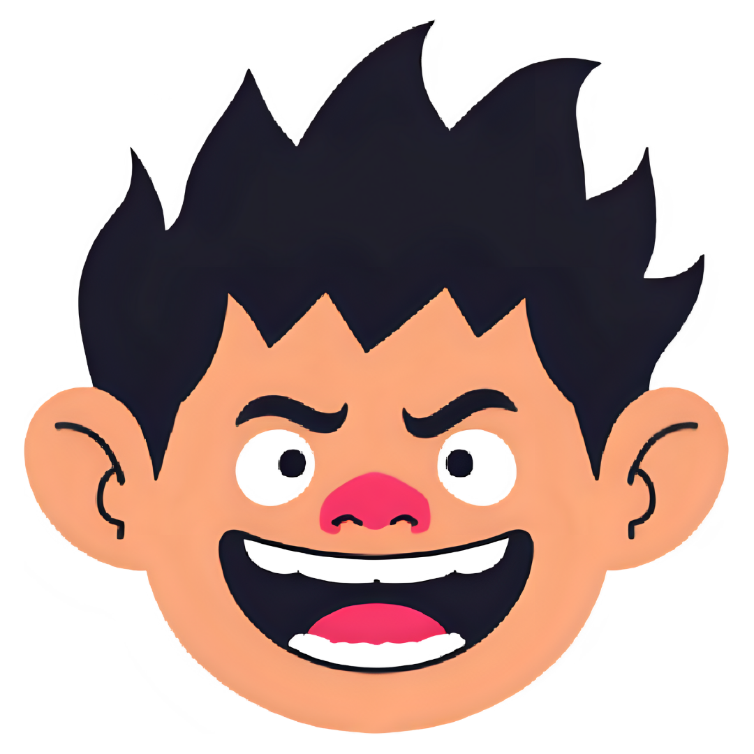 Troll face png transparent black spiky hair wide open mouth red nose visible tongue big ears arched brows intense expression cartoon thailand clipart