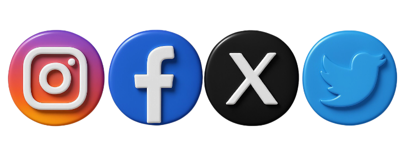 Twitter x facebook instagram logo png