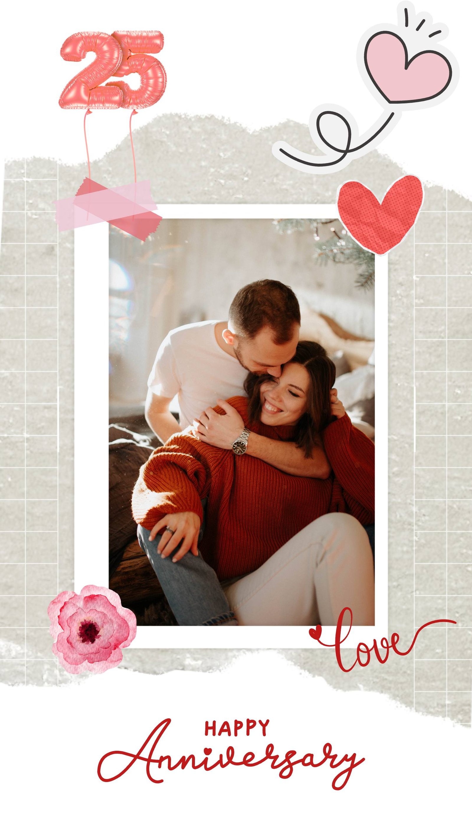 Anniversary poster elegant editable silver jubilee template