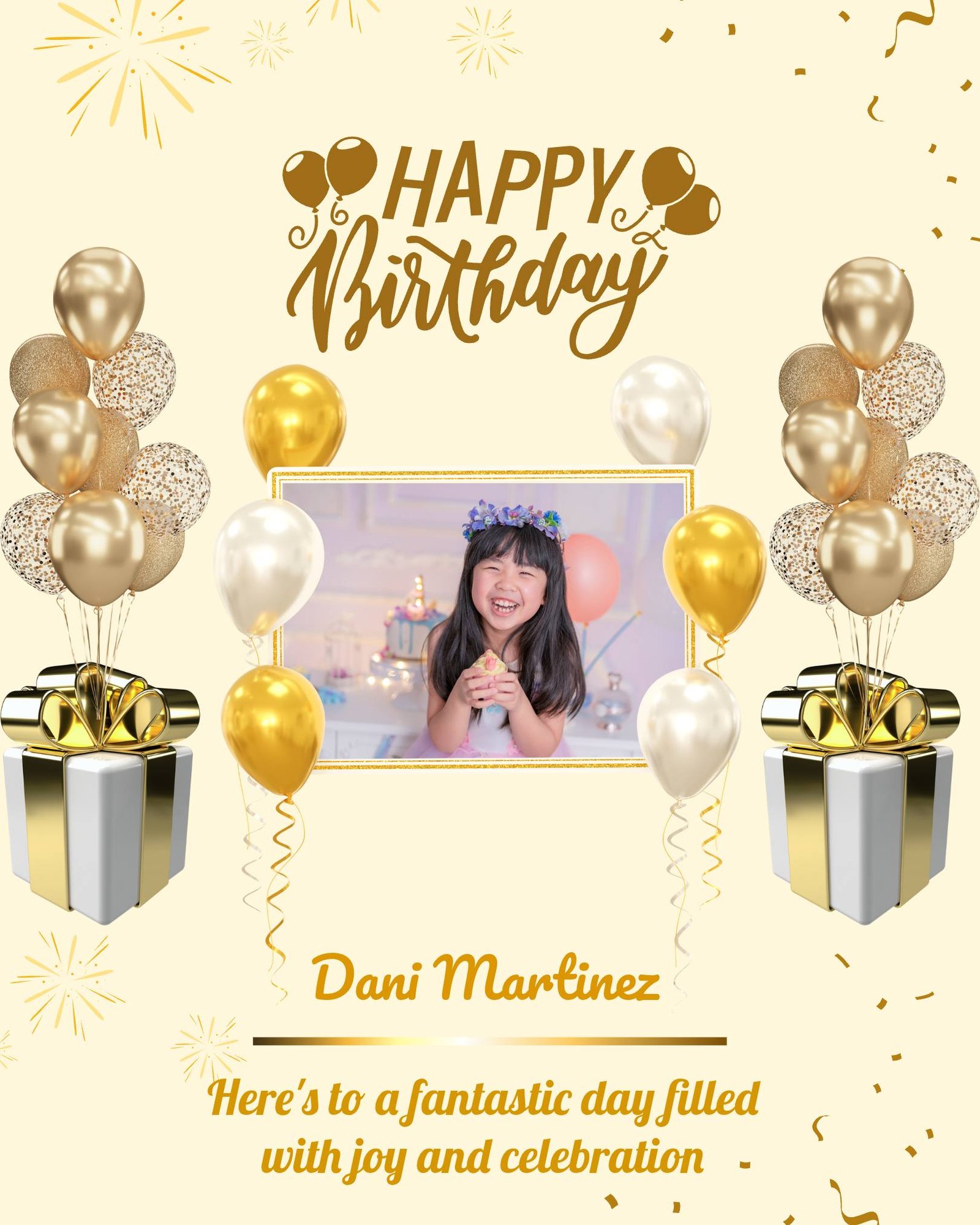 Cute kids happy birthday template – free editable poster in svg & jpg