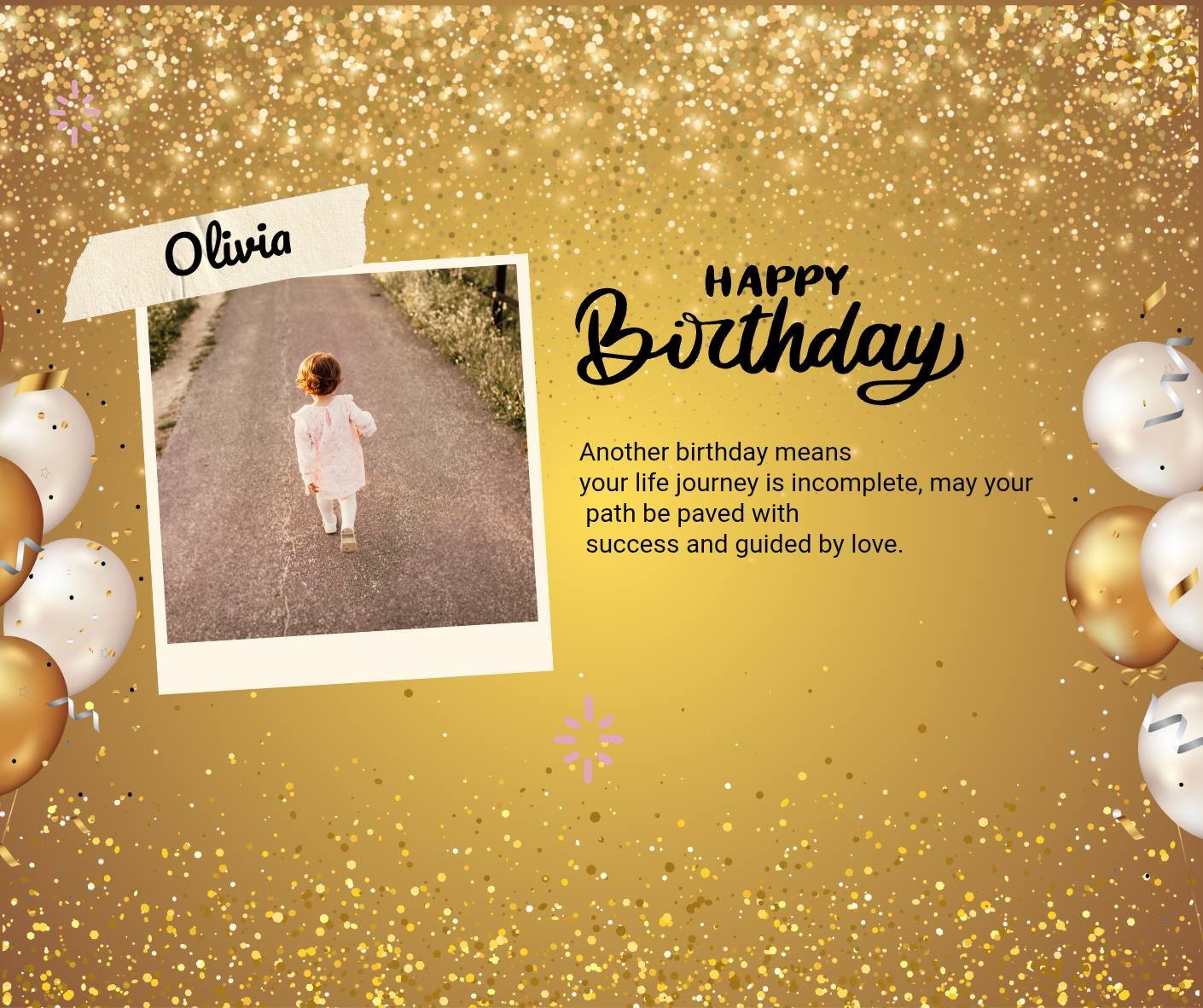 Happy birthday golden templet