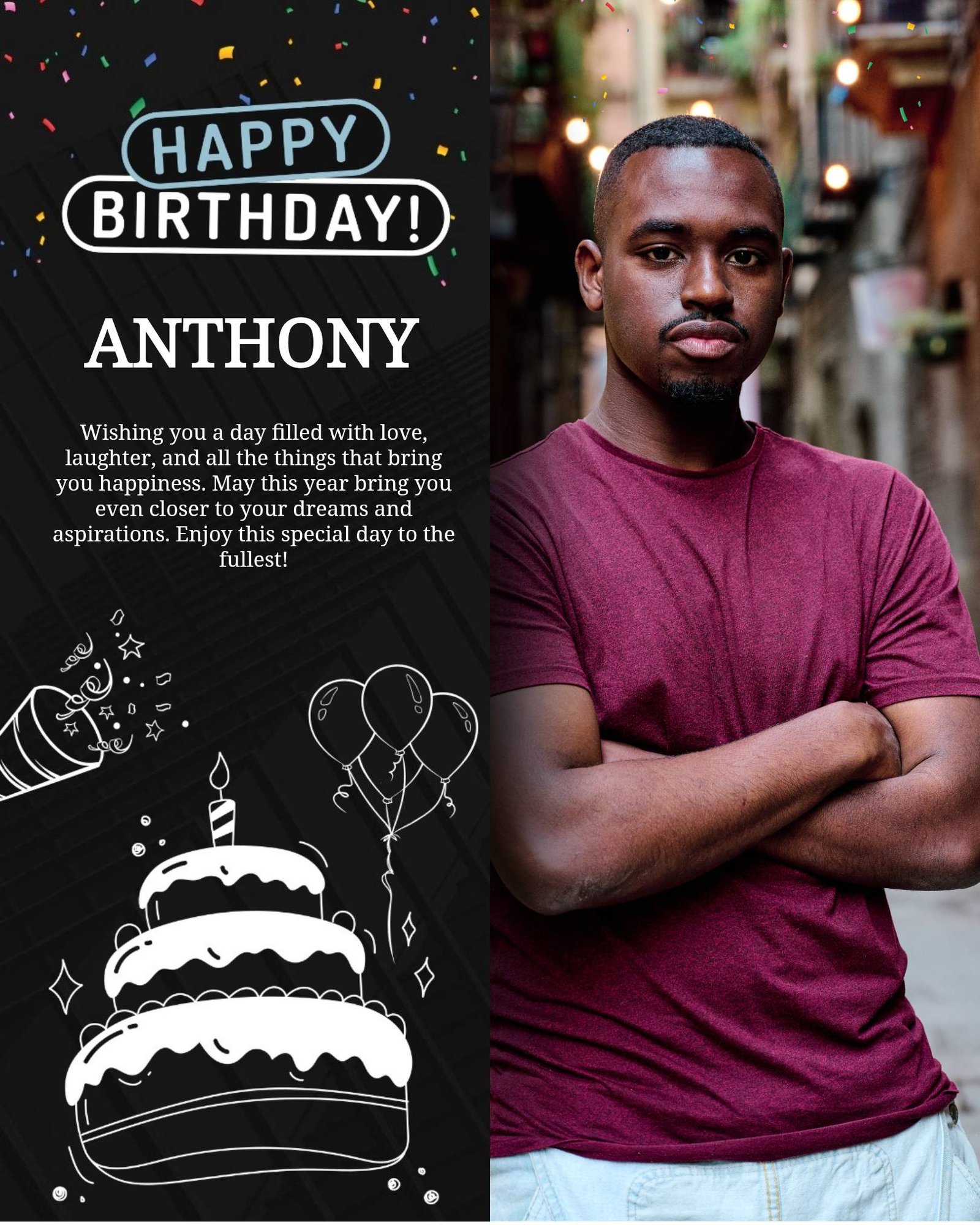 Luxury happy birthday template design – free editable svg poster