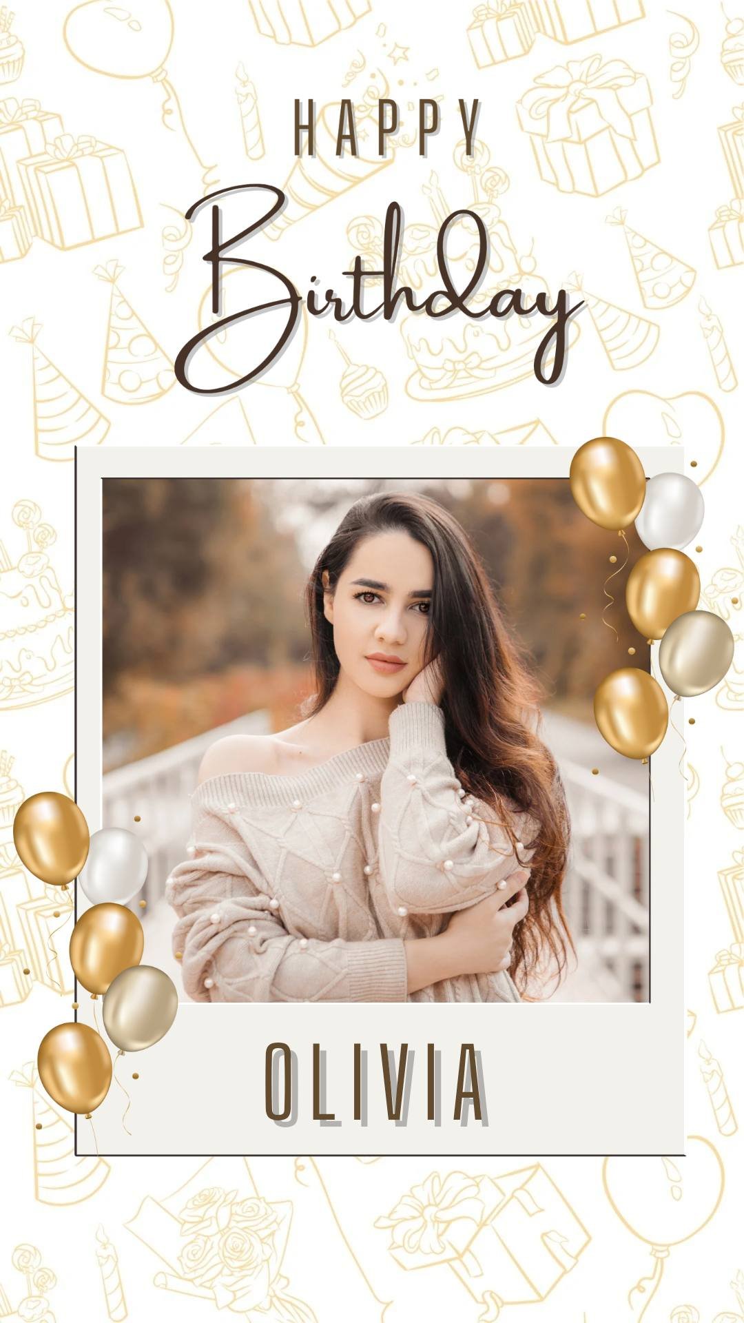 Stylish happy birthday template design free editable poster download
