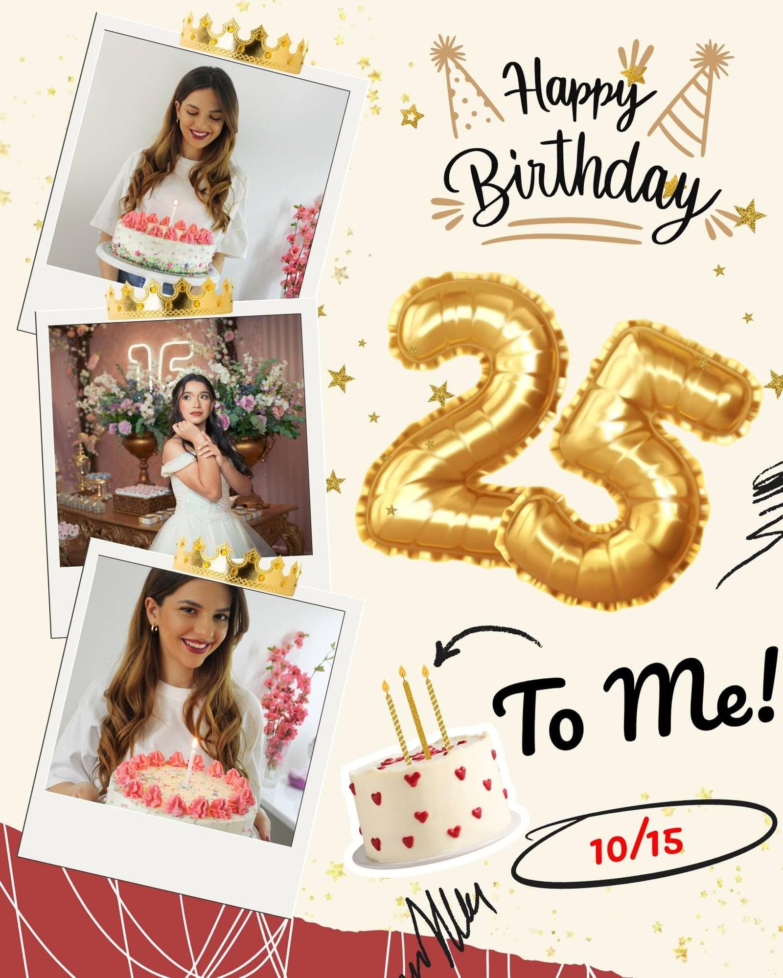 Happy 25th Birthday Poster Template – Trendy Digital Party Poster