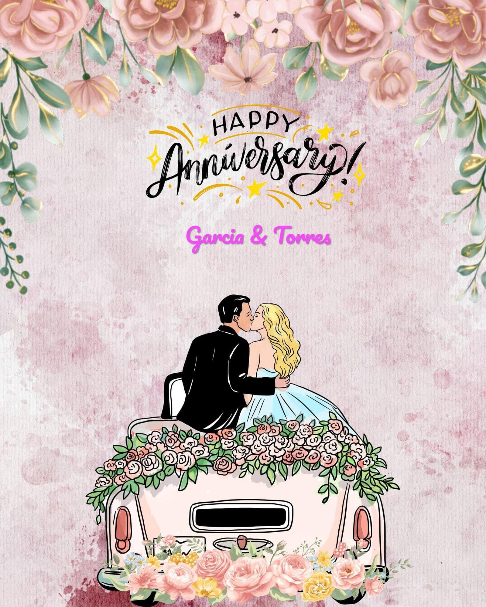 Wedding anniversary template editor online