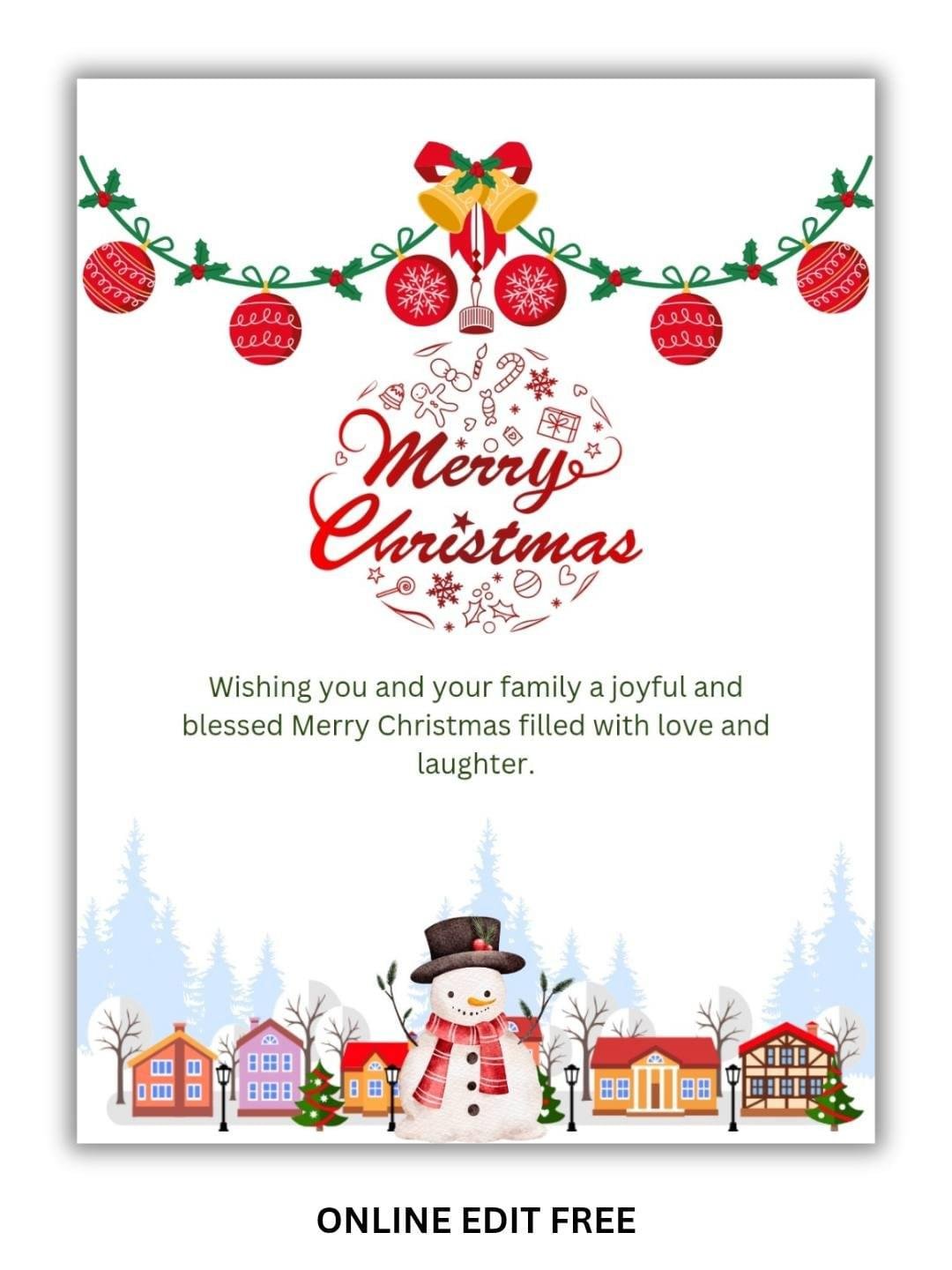 Free Merry Christmas Poster Template – Edit Online Easily & Download Instantly