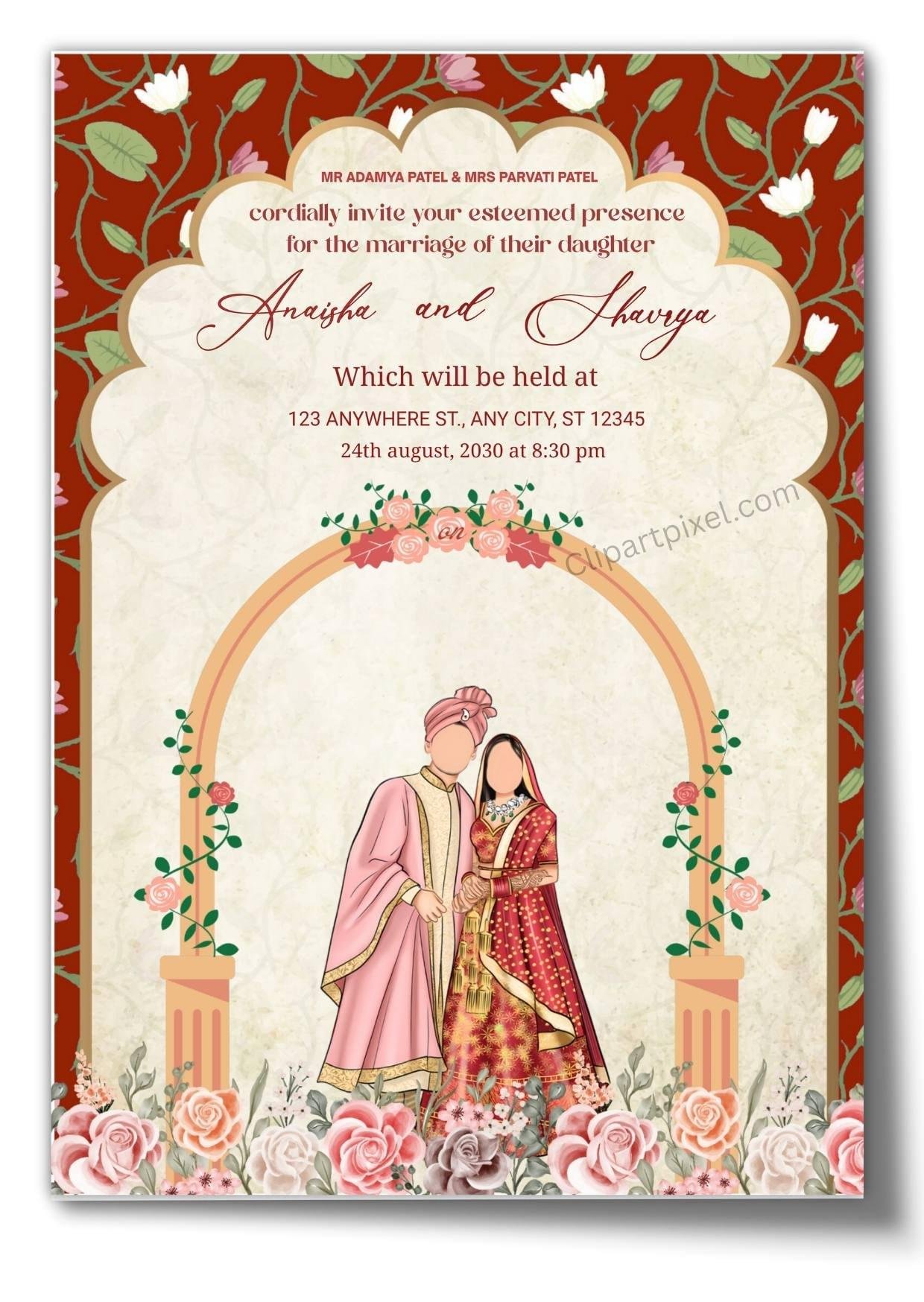 free editable indian wedding invitation card online